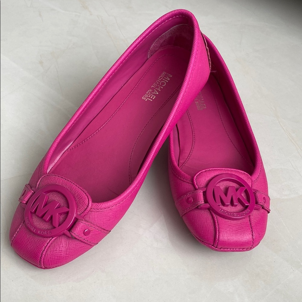 Michael Kors Pink Rosette Ballet Flats